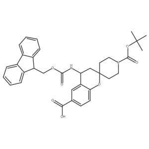 1'-[(tert-butoxy)carbonyl]-4-({[(9H-fluoren-9-yl)methoxy]carbonyl}amino)-3,4-dihydrospiro[1-benzopyran-2,4'-piperidine]-6-carboxylic acid Structure