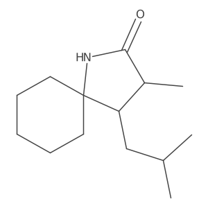 3-Methyl-4-(2-methylpropyl)-1-azaspiro[4.5]decan-2-one结构式