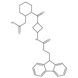 2-{4-[3-({[(9H-fluoren-9-yl)methoxy]carbonyl}amino)cyclobutanecarbonyl]thiomorpholin-3-yl}acetic acid Structure