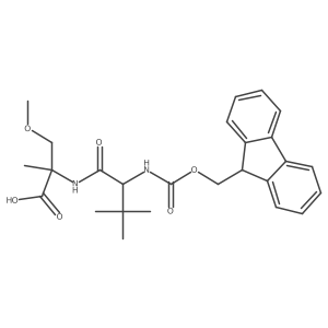 2-[(2R)-2-({[(9H-fluoren-9-yl)methoxy]carbonyl}amino)-3,3-dimethylbutanamido]-3-methoxy-2-methylpropanoic acid结构式
