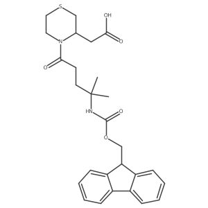 2-{4-[4-({[(9H-fluoren-9-yl)methoxy]carbonyl}amino)-4-methylpentanoyl]thiomorpholin-3-yl}acetic acid结构式