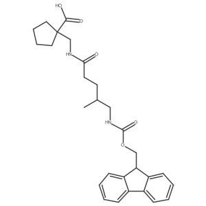 1-{[5-({[(9H-fluoren-9-yl)methoxy]carbonyl}amino)-4-methylpentanamido]methyl}cyclopentane-1-carboxylic acid Structure