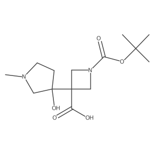1-[(Tert-butoxy)carbonyl]-3-(3-hydroxy-1-methylpyrrolidin-3-yl)azetidine-3-carboxylic acid Structure