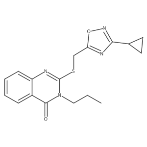2-(((3-cyclopropyl-1,2,4-oxadiazol-5-yl)methyl)thio)-3-propylquinazolin-4(3H)-one结构式