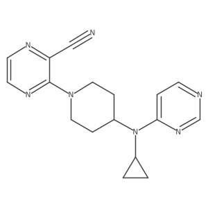 3-{4-[Cyclopropyl(pyrimidin-4-yl)amino]piperidin-1-yl}pyrazine-2-carbonitrile结构式