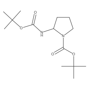 tert-Butyl 2-((tert-butoxycarbonyl)amino)pyrrolidine-1-carboxylate Structure