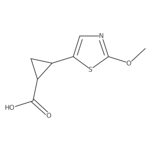 rac-(1R,2R)-2-(2-methoxy-1,3-thiazol-5-yl)cyclopropane-1-carboxylic acid结构式