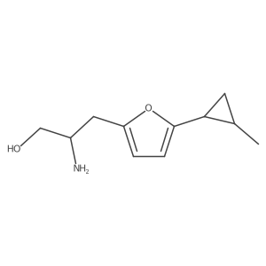 2-Amino-3-[5-(2-methylcyclopropyl)furan-2-yl]propan-1-ol结构式