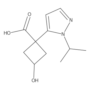 3-hydroxy-1-[1-(propan-2-yl)-1H-pyrazol-5-yl]cyclobutane-1-carboxylic acid Structure