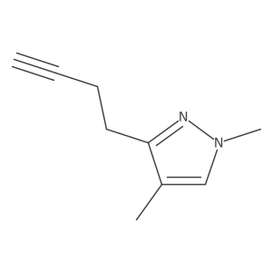 3-(but-3-yn-1-yl)-1,4-dimethyl-1H-pyrazole结构式