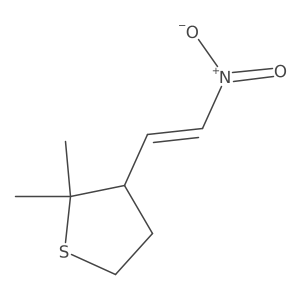 2,2-Dimethyl-3-(2-nitroethenyl)thiolane结构式
