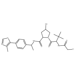 (2S,4R)-1-[(2S)-2-[(2-chloroacetyl)amino]-3,3-dimethyl-butanoyl]-4-hydroxy-N-[(1S)-1-[4-(4-methylthiazol-5-yl)phenyl]ethyl]pyrrolidine-2-carboxamide结构式