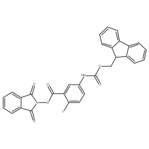 1,3-dioxo-2,3-dihydro-1H-isoindol-2-yl 5-({[(9H-fluoren-9-yl)methoxy]carbonyl}amino)-2-fluorobenzoate Structure