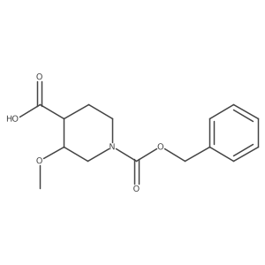 3-Methoxy-1-phenylmethoxycarbonylpiperidine-4-carboxylic acid结构式
