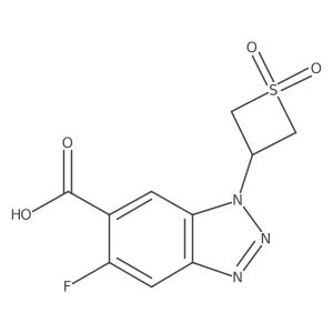 1-(1,1-Dioxidothietan-3-yl)-5-fluoro-1H-benzo[d][1,2,3]triazole-6-carboxylic acid结构式