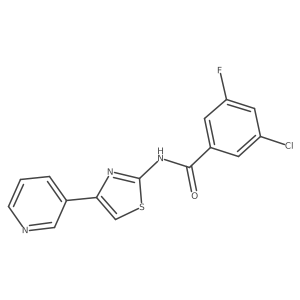 3-chloro-5-fluoro-N-[4-(pyridin-3-yl)-1,3-thiazol-2-yl]benzamide结构式