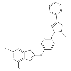 4,6-Dichloro-N-(4-(5-methyl-2-phenylthiazol-4-yl)phenyl)benzo[d]thiazol-2-amine结构式