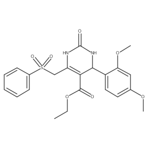 Ethyl 6-[(benzenesulfonyl)methyl]-4-(2,4-dimethoxyphenyl)-2-oxo-1,2,3,4-tetrahydropyrimidine-5-carboxylate结构式