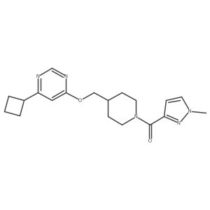 4-cyclobutyl-6-{[1-(1-methyl-1H-pyrazole-3-carbonyl)piperidin-4-yl]methoxy}pyrimidine结构式