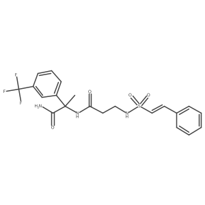 2-[3-(2-Phenylethenesulfonamido)propanamido]-2-[3-(trifluoromethyl)phenyl]propanamide结构式