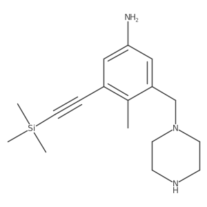 4-Methyl-3-[(piperazin-1-yl)methyl]-5-[2-(trimethylsilyl)ethynyl]aniline Structure