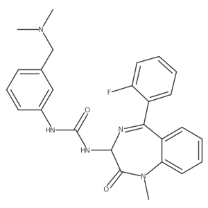 3-{3-[(dimethylamino)methyl]phenyl}-1-[5-(2-fluorophenyl)-1-methyl-2-oxo-2,3-dihydro-1H-1,4-benzodiazepin-3-yl]urea结构式