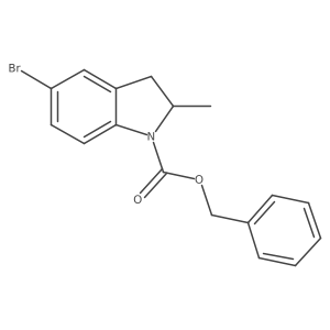 benzyl (2S)-5-bromo-2-methyl-2,3-dihydro-1H-indole-1-carboxylate结构式