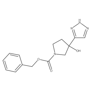 benzyl 3-hydroxy-3-(1H-1,2,3-triazol-4-yl)pyrrolidine-1-carboxylate结构式