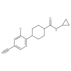 1-(3-chloro-5-cyanopyridin-2-yl)-N-cyclopropylpiperidine-4-carboxamide Structure