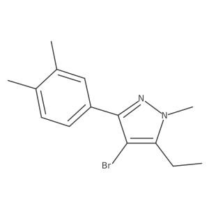 4-bromo-3-(3,4-dimethylphenyl)-5-ethyl-1-methyl-1H-pyrazole结构式
