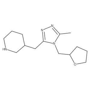 3-((5-Methyl-4-((tetrahydrofuran-2-yl)methyl)-4H-1,2,4-triazol-3-yl)methyl)piperidine Structure