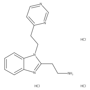2-{1-[2-(pyrimidin-4-yl)ethyl]-1H-1,3-benzodiazol-2-yl}ethan-1-amine trihydrochloride Structure