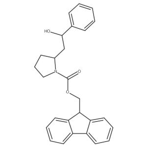 (9H-fluoren-9-yl)methyl 2-(2-hydroxy-2-phenylethyl)pyrrolidine-1-carboxylate结构式
