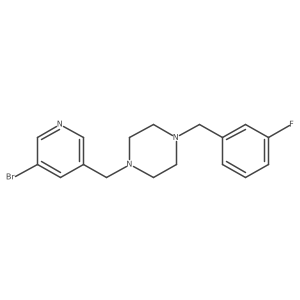 1-[(5-Bromopyridin-3-yl)methyl]-4-[(3-fluorophenyl)methyl]piperazine结构式