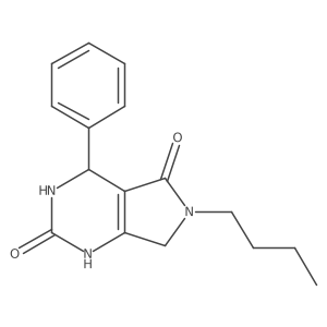 6-butyl-4-phenyl-3,4,6,7-tetrahydro-1H-pyrrolo[3,4-d]pyrimidine-2,5-dione结构式