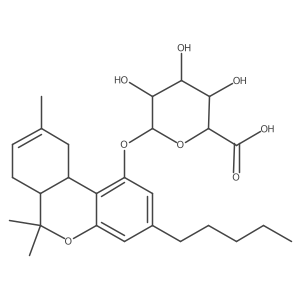 CCCCCc1cc(OC2OC(C(=O)O)C(O)C(O)C2O)c2c(c1)OC(C)(C)C1CC=C(C)CC21结构式