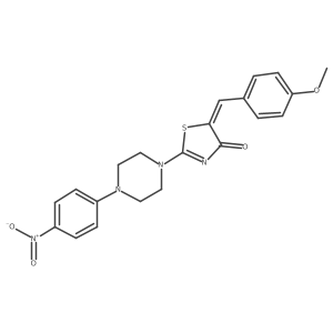 (E)-5-(4-methoxybenzylidene)-2-(4-(4-nitrophenyl)piperazin-1-yl)thiazol-4(5H)-one Structure