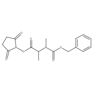 (S)-2,5-Dioxopyrrolidin-1-yl 2-(((benzyloxy)carbonyl)(methyl)amino)propanoate结构式