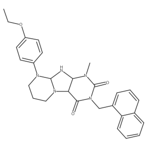 9-(4-ethoxyphenyl)-1-methyl-3-(naphthalen-1-ylmethyl)-6,7,8,9a,10,10a-hexahydro-4aH-purino[7,8-a]pyrimidine-2,4-dione Structure