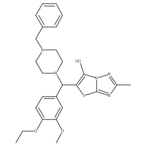 5-((4-Benzylpiperazin-1-yl)(4-ethoxy-3-methoxyphenyl)methyl)-2-methylthiazolo[3,2-b][1,2,4]triazol-6-ol Structure