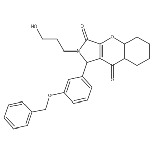 2-(3-hydroxypropyl)-1-(3-phenylmethoxyphenyl)-4a,5,6,7,8,8a-hexahydro-1H-chromeno[2,3-c]pyrrole-3,9-dione Structure