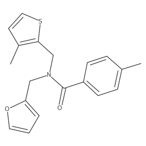 N-(furan-2-ylmethyl)-4-methyl-N-[(3-methylthiophen-2-yl)methyl]benzamide Structure
