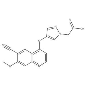 2-[4-(6-Cyano-7-methoxyquinolin-4-yloxy)pyrazol-1-yl]acetic acid Structure