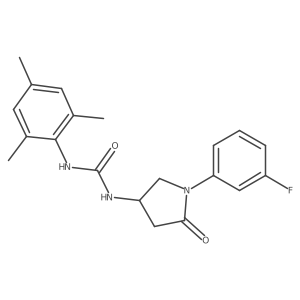 1-(1-(3-Fluorophenyl)-5-oxopyrrolidin-3-yl)-3-mesitylurea Structure