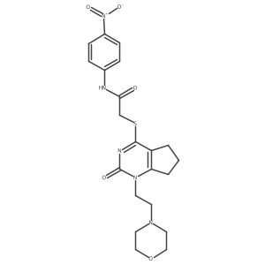 2-((1-(2-morpholinoethyl)-2-oxo-2,5,6,7-tetrahydro-1H-cyclopenta[d]pyrimidin-4-yl)thio)-N-(4-nitrophenyl)acetamide结构式