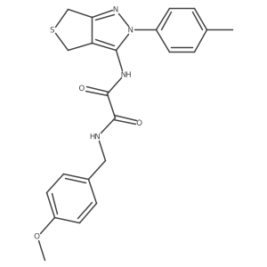 N1-(4-methoxybenzyl)-N2-(2-(p-tolyl)-4,6-dihydro-2H-thieno[3,4-c]pyrazol-3-yl)oxalamide结构式