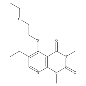 5-((2-ethoxyethyl)thio)-6-ethyl-1,3-dimethylpyrido[2,3-d]pyrimidine-2,4(1H,3H)-dione Structure