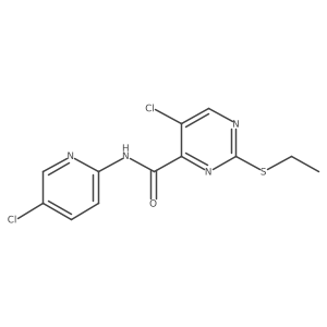 5-chloro-N-(5-chloropyridin-2-yl)-2-(ethylsulfanyl)pyrimidine-4-carboxamide Structure