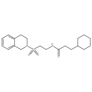3-cyclohexyl-N-(2-((3,4-dihydroisoquinolin-2(1H)-yl)sulfonyl)ethyl)propanamide结构式