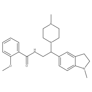 2-methoxy-N-(2-(1-methylindolin-5-yl)-2-(4-methylpiperazin-1-yl)ethyl)benzamide结构式